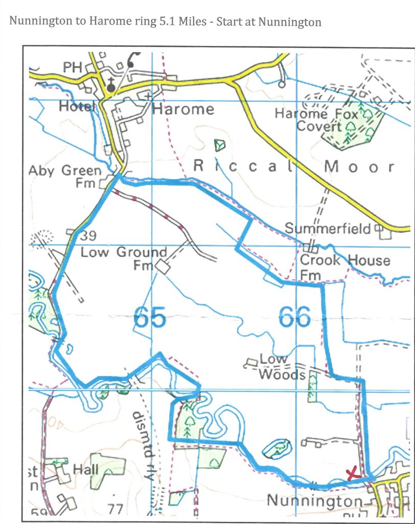 Map showing route of walk.
